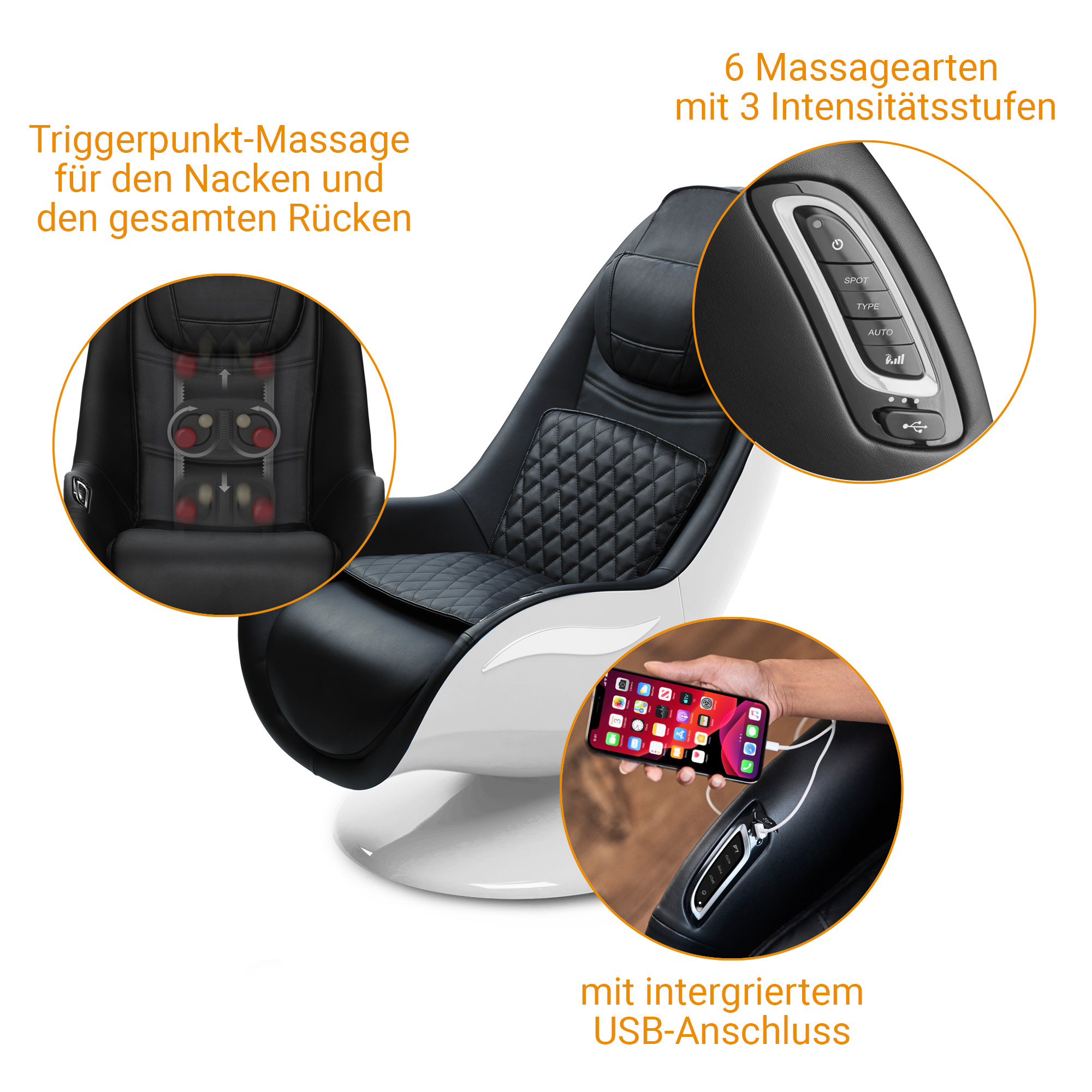 RS 660 | Lounge Sessel mit Massagefunktion und Hocker